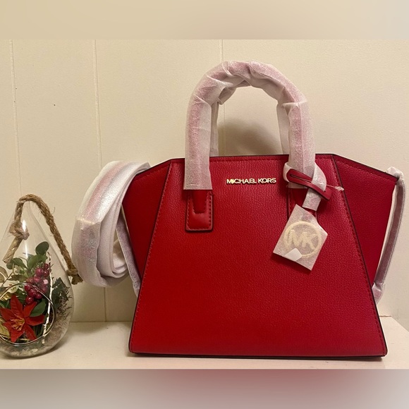 Michael Kors Handbags - Michael Kors Avril Red Satchel